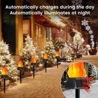 Anmeix Solar Flames Lights Outdoor With Flickering Flame, 4 Pack Solar Lights For Outside, Waterproof Led Flame Torches, Solar Outdoor Lights For Camping Garden Landscape Patio Path Outdoor Decor