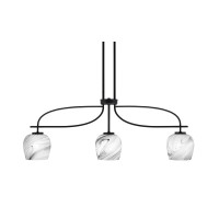 Cavella 3 Light Island Light Shown In Matte Black Finish With 6