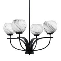 Cavella 4 Light Chandelier Shown In Matte Black Finish With 5.75