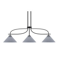 Cavella 3 Light Island Light Shown In Matte Black Finish With 12