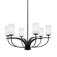 Cavella 6 Light Chandelier Shown In Matte Black Finish With 4