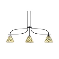 Cavella 3 Light Island Light Shown In Matte Black Finish With 7