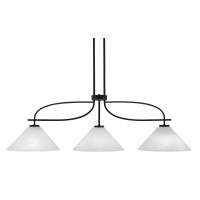 Cavella 3 Light Island Light Shown In Matte Black Finish With 12