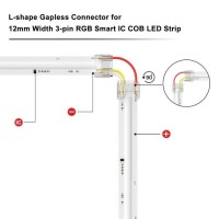 Pautix 12Mm Connectors 10Pcs Lshapedcorner Connectors Solderless Terminal Extension Connection For 3Pin Rgb Smart Ic Cob Led