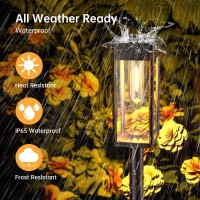 Bitpott Solar Outdoor Lights Pathway 4 Pack Solar Garden Pathway Lights Outside Waterproof Halloween Christmas Decor Solar Lan