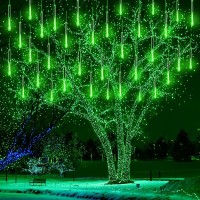 Kwaiffeo Halloween, Meteor Shower Lights For Halloween Decorations Christmas Party St. Patrick'S Day, Ul Plug, Green Christmas Lights