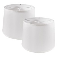 Lamp Shades Set Of 2 11X13X10 Large White Lampshades Drum Lampshade For Table Lamps Floor Lamp Natural Linen Fabric Rep