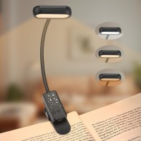 Galyjiche Book Light For Reading In Bed Rechargeable Led Reading Light Small Lightweight Clip On Book Light Three Colors And