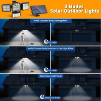 Adgustar Solar Outdoor Lights With Lights Reflector Motion Sensor Ip65 Waterproof Remote Control 4 Heads 270 Wide Angle Solar Po