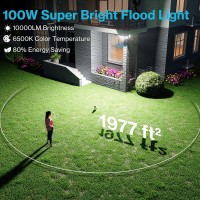 Olafus 100W Led Security Light Motion Sensor Outdoor Light Motion Flood Light Dusk To Dawn 10000Lm Super Bright 6500K Led Safe