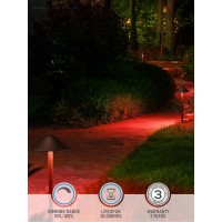 Leonlite Low Voltage Pathway Lights 200Lm Smart Led Landscape Path Light Adjustable Warm Whitergb Dimmable 5W Color Changin