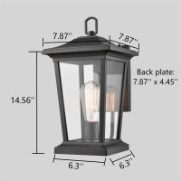 Deynite Industrial Outdoor Wall Mounted Light Fixtures Black Lantern Exterior Water Resistant Anti-Rust Light Fixture For Doorway, Garage