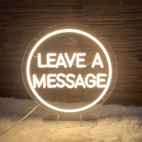 Leave A Message Neon Sign With Holder Base Neon Guestbook Table Sign For Wedding Shop Business Desk Decor Reception Welcome Led