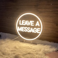 Leave A Message Neon Sign With Holder Base Neon Guestbook Table Sign For Wedding Shop Business Desk Decor Reception Welcome Led