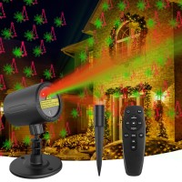 Zbpp Christmas Light Projector Outdoor Christmas Pattern Holiday Projector Remote Control Ip65 Waterproof Landscape Decoration Applicable Wall Garden House Christmas Night Party Favours