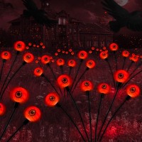 Outdoor Halloween Decorations Solar Spooky Lights12Led Scary Eyeballs Swaying Firefly Light With Magic Halloween Party Decorso