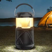 Outdoor Lantern Portable Bluetooth Speakers Ipx6 Waterproof Wireless Speaker With Led Lights For Camping Patio Yard Party Hikin