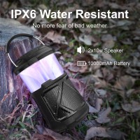 Outdoor Lantern Portable Bluetooth Speakers Ipx6 Waterproof Wireless Speaker With Led Lights For Camping Patio Yard Party Hikin