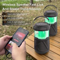 Outdoor Lantern Portable Bluetooth Speakers Ipx6 Waterproof Wireless Speaker With Led Lights For Camping Patio Yard Party Hikin