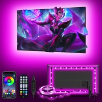 Daymeet Led Tv Lights Rgb Led Backlight, 16.4Ft Tv Light Strip For 65-85 Inch Tv Behind, Music Sync Tv Light Usb Bluetooth App Remote Control Rgb Color Changing Light Strip For Tv Gaming Room