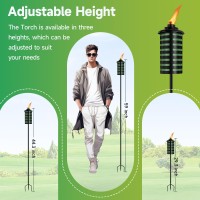 Fantorches 4 Pack Home Garden Torch 16Oz Green Outdoor Metal Torch Garden D Cor 59Inch Upgraded Citronella Torches With 3Pr