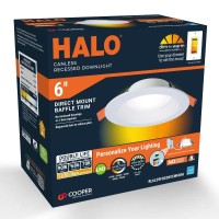 Halo Rl 6 Inch Canless Recessed Integrated Led Downlight 9001200 Selectable Lumens 5Cct2700K 3000K 3500K 4000K 5000K Wi