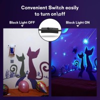 Elwoks 50W Led Black Light 2 Pack Black Lights For Glow Party Ultra Thin Black Lights Flood Lights With Onoff Switch Glow In