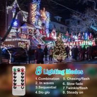 393Ft Outdoor Christmas Lights 1200 Led Christmas Lights With 8 Modes Waterproof Led String Lights Plug In Christmas Decorations Outdoor Indoor For Holidays Party Wedding Xmas Home Decor Cool White