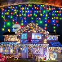 Qhlxjyy 100 Ft Christmas Lights Outdoor Decorations 900 Led 8 Lighting Modes With Timer Memory Waterproof Fairy String Light With 150 Drops Christmas Light For Party Holiday Wedding Decor Multicolor