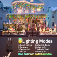 Qhlxjyy 100 Ft Christmas Lights Outdoor Decorations 900 Led 8 Lighting Modes With Timer Memory Waterproof Fairy String Light With 150 Drops Christmas Light For Party Holiday Wedding Decor Multicolor