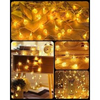 Minetom Crystal Globe String Lights 33 Ft 100 Led Usb Color Changing Globe Ball Fairy Lights With Remote And Timer Waterproof