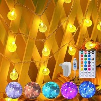 Minetom Crystal Globe String Lights 33 Ft 100 Led Usb Color Changing Globe Ball Fairy Lights With Remote And Timer Waterproof