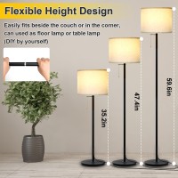 Modern Floor Lamp For Living Room Traditional Farmhouse Floor Lamps Midcentury Pole Lamp With Linen Lamp Shade Standing Tall F