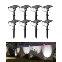 Jackyled Solar Spot Lights Outdoor, 8 Pack Solar Landscape Lights, 3 Modes Solar Lights For Outside Landscape Lighting, Waterproof Dusk To Dawn Auto On/Off Outside Lights For Yard, Garden, Pathway