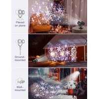 Christmas Double Head Snowflake Projection Lights, Zbpp Outdoor Led Christmas Lights Ip65 Waterproof,Rotating Snow Lamp Brighter Led Landscape For Xmas Holiday Party Decoration