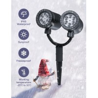 Christmas Double Head Snowflake Projection Lights, Zbpp Outdoor Led Christmas Lights Ip65 Waterproof,Rotating Snow Lamp Brighter Led Landscape For Xmas Holiday Party Decoration