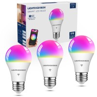 Smart Light Bulbs 60W Equivalent, 9W 800Lm, A19 E26 Wifi Smart Bulb Works With Alexa And Google Assistant, 2700-6500K+Rgb Color Changing Light Bulb, No Hub Required, 2.4Ghz Wifi Only, Etl Listed, 3Pcs