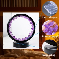 Runyansghi Amethyst Tooth Night Lamp 86 Natural Healing Crystal Bedside Lamp Usb Port 3 Colours Dimming Mode Bedroom Lamp Sui