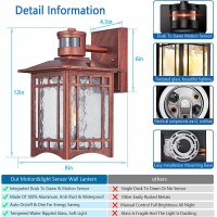 Dusk To Dawn Motion Sensor Outdoor Lights Dark Red Exterior Light Fixture Wall Mount For Outside House Porch Patio Garage Ya