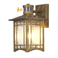 Xangqan Bronze Outdoor Motion Sensor Lights Dusk To Dawn Lighting Fixture For Outside House Exterior Wall Mount Porch Lanter