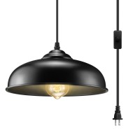 Aeoreal Plug In Pendant Light Black Farmhouse Pendant Light Fixture With Onoff Switch Vintage Hanging Lights With Plug In Cor