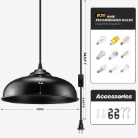 Aeoreal Plug In Pendant Light Black Farmhouse Pendant Light Fixture With Onoff Switch Vintage Hanging Lights With Plug In Cor