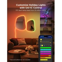 Govee 66Ft String Lights Smart Rgbic Rope Lights Indoor With 99 Preset Scene Modes Ip65 Waterproof Christmas Led Lights Outdo