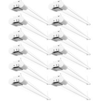 Sunco 12 Pack Linkable Led Utility Shop Light 4500 Lm 5000K Daylight 4 Ft 48 Inch Integrated Fixture For Garage 40W Equival