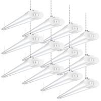 Sunco 12 Pack Linkable Led Utility Shop Light 4500 Lm 6000K Daylight Deluxe 4 Ft 48 Inch Integrated Fixture For Garage 40W