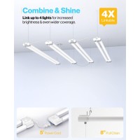 Sunco 12 Pack Linkable Led Utility Shop Light 4500 Lm 6000K Daylight Deluxe 4 Ft 48 Inch Integrated Fixture For Garage 40W