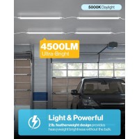 Sunco 12 Pack Linkable Led Utility Shop Light 4500 Lm 6000K Daylight Deluxe 4 Ft 48 Inch Integrated Fixture For Garage 40W