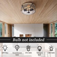 Rosient Flush Mount Ceiling Light Fixture Brown Farmhouse Ceiling Lamp With Seeded Glass Shade Multipurpose 12 Inch Light Fix