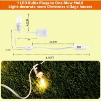 Kzfuli Christmas Village C7 Led Blow Molded Lights 49Ft With Switch Fuse Suitable For Indoor Halloween Pumpkin Lanterns Salt