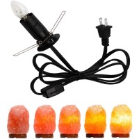 Scomx Himalayan Salt Lamp Cord With Gear Switch Original Replacement Cord With Base Assembly With E12 Socket Christmas Light Bul